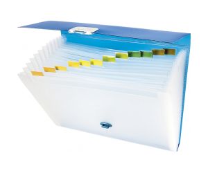 TECZKA Z RĄCZKĄ PANTA PLAST FOCUS A4 HARMONIJKA 13 PRZEGRÓD 4306 NIEBIESKA