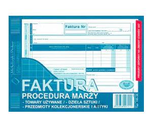 D FAKTURA VAT A5 2SKŁ.195-3E PROC.MARŻY-TOW.UŻYW.