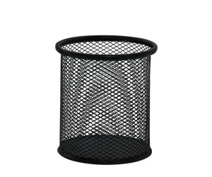 Pojemnik na długopisy Q-CONNECT Office Set, metalowy, czarny