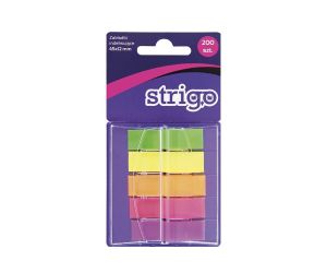 STRIGO ZAKŁADKI INDEKSUJĄCE 45X12 5 KOLORÓW 200 KARTEK