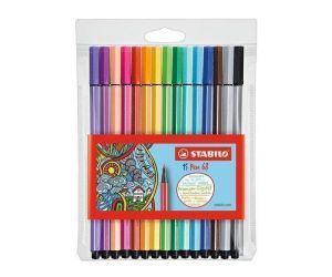 FLAMASTER STABILO PEN 68 KPL 15 SZTUK