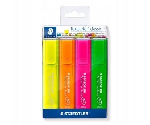 ZAKREŚLACZ TEXTSURFER CLASSIC, 4 KOL NEON, STAEDTLER
