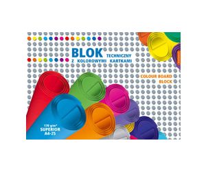 BLOK TECHNICZNY KRESKA SUPERIOR A4 KOLOROWY 25 KARTEK 45