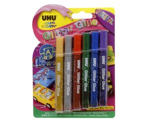 UHU GLITTER GLUE 6X10 ML SHINY